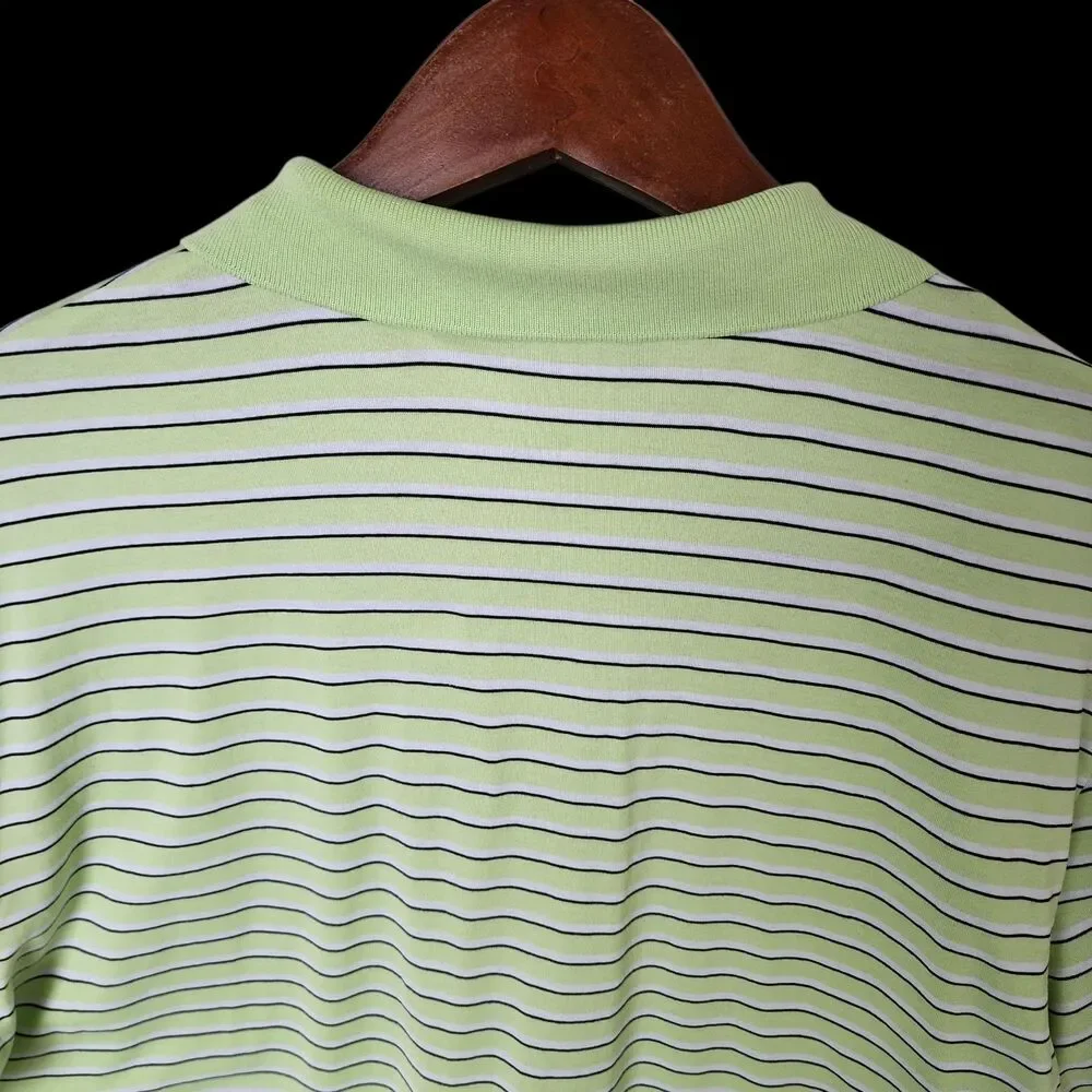 POLO GOLF Ralph Lauren Men's L Pima Cotton Striped Polo Shirt Lime Green